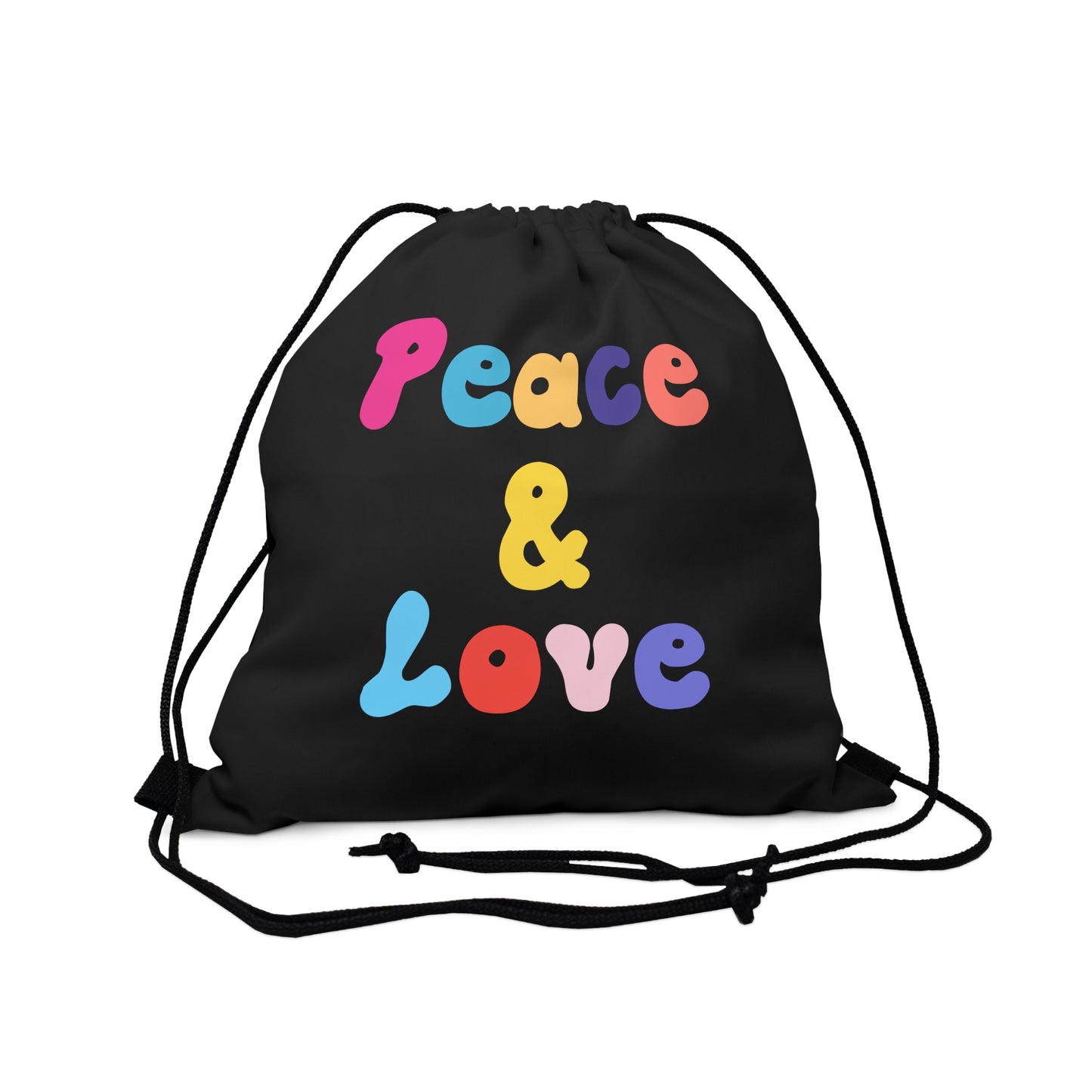 Peace and Love Outdoor Drawstring Bag