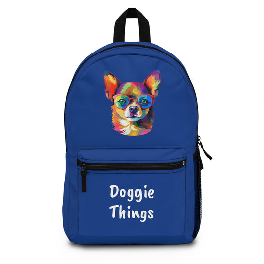 Chihuahua Doggie Things Blue Backpack