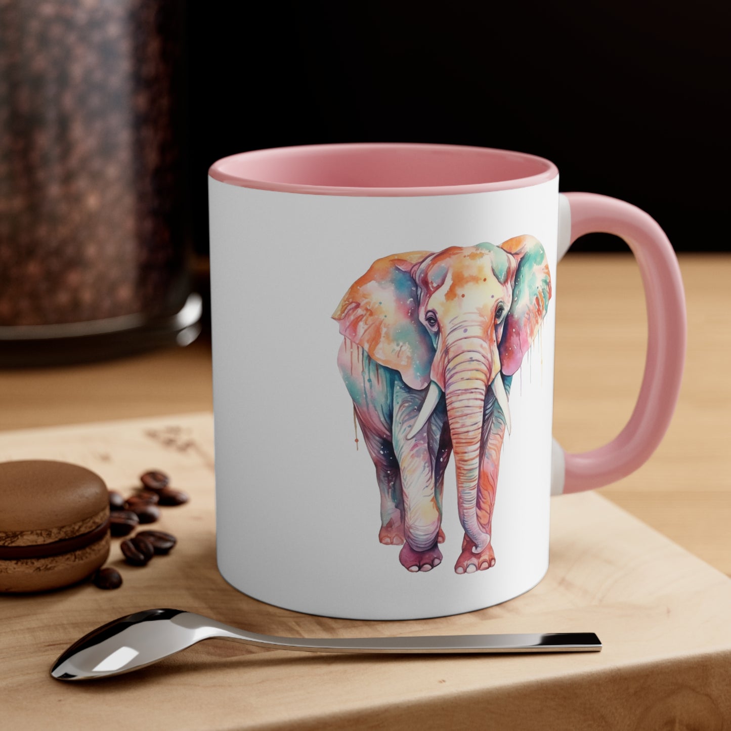 Colorful Elephant Accent Coffee Mug, 11oz