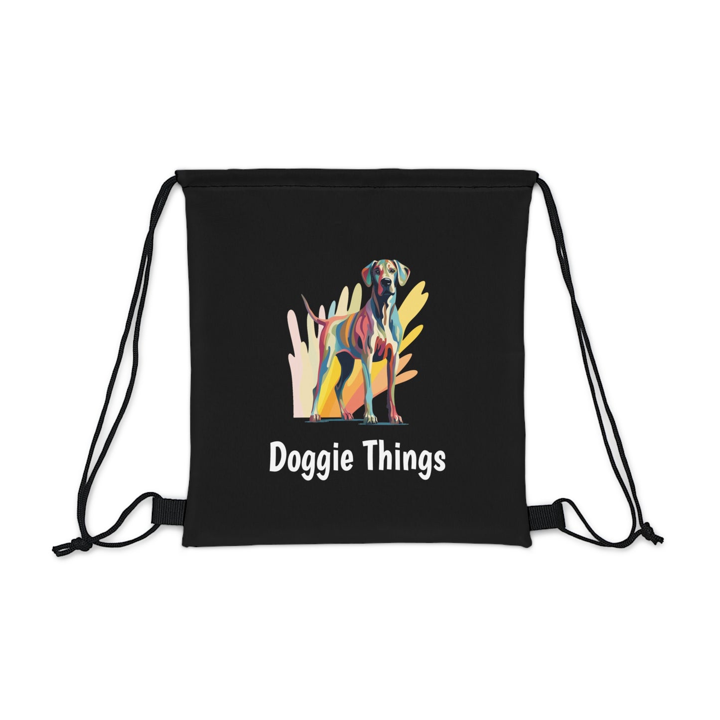 Great Dane Doggie Things Outdoor Black Drawstring Bag