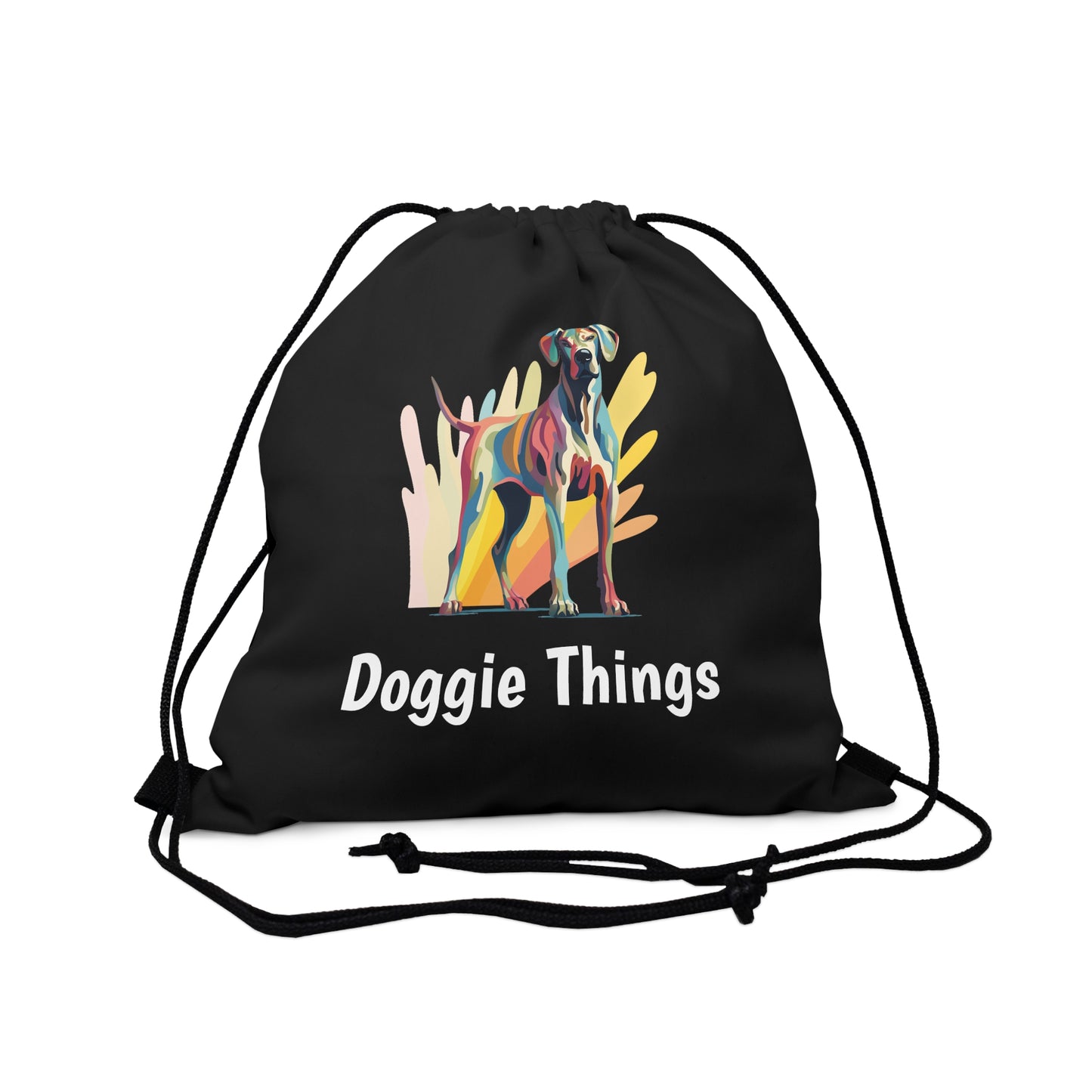 Great Dane Doggie Things Outdoor Black Drawstring Bag