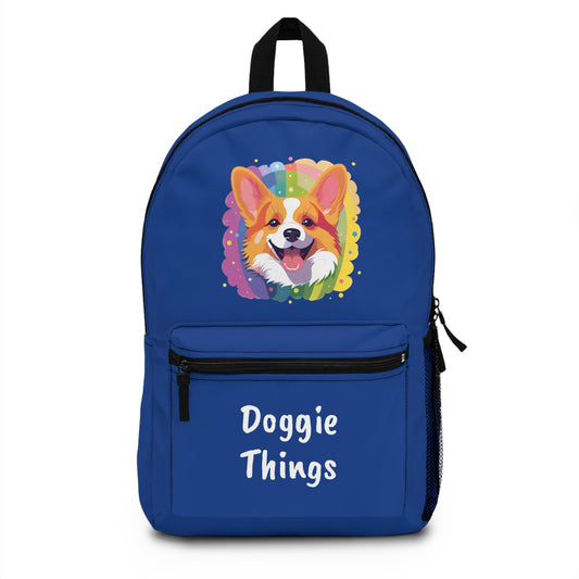 Corgi Doggie Things Blue Backpack