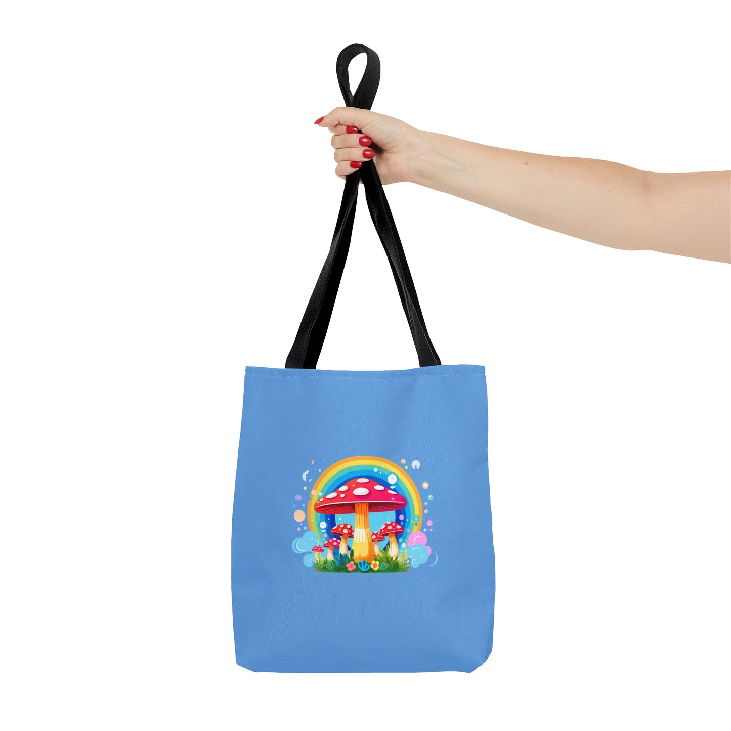 Colorful Rainbow Mushroom Tote Bag