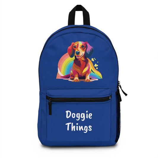 Dachshund Doggie Things Blue Backpack