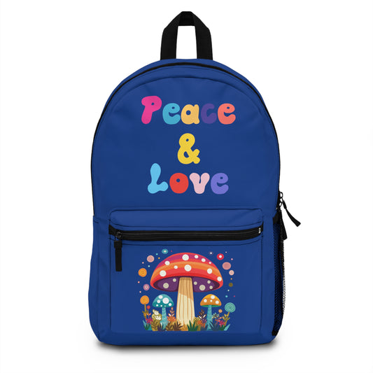 Peace and Love Rainbow Mushroom Backpack