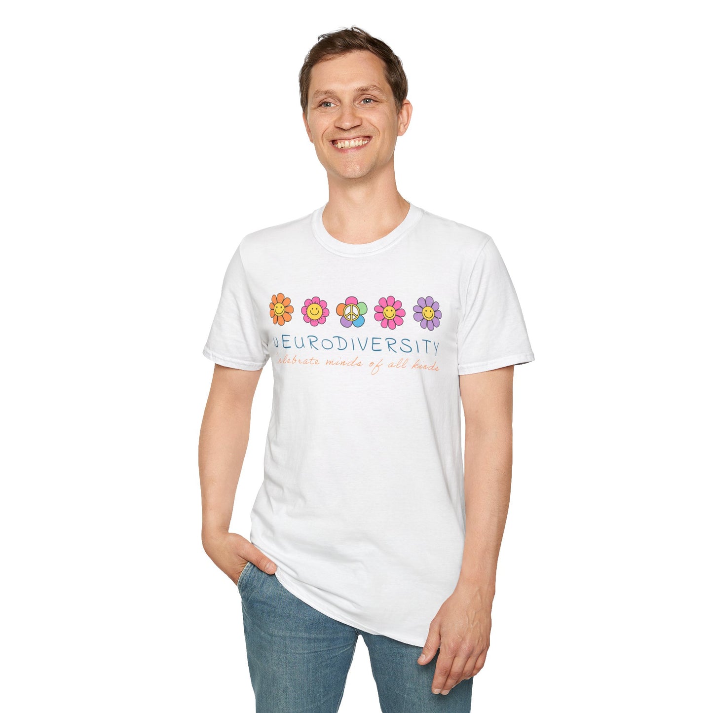 "Neurodiversity Celebrate minds of all kinds" Unisex Softstyle T-Shirt