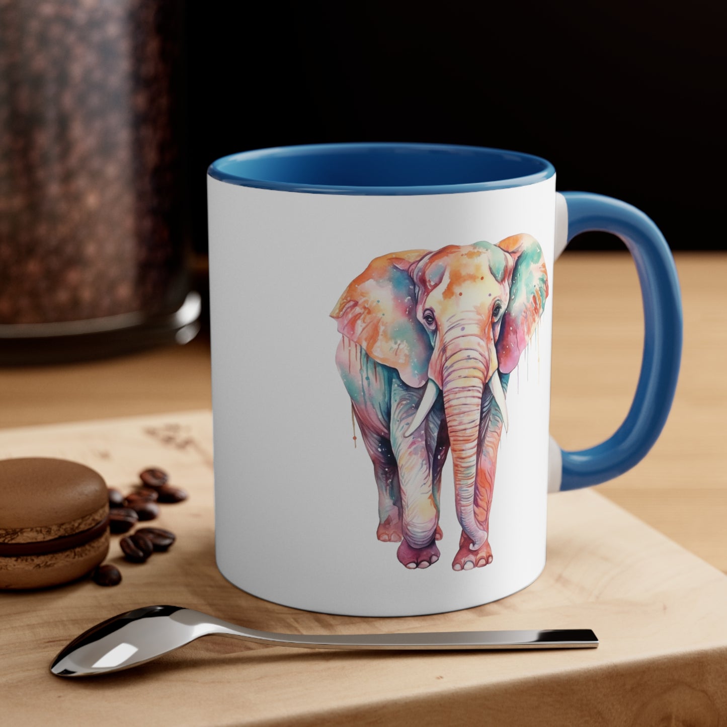 Colorful Elephant Accent Coffee Mug, 11oz