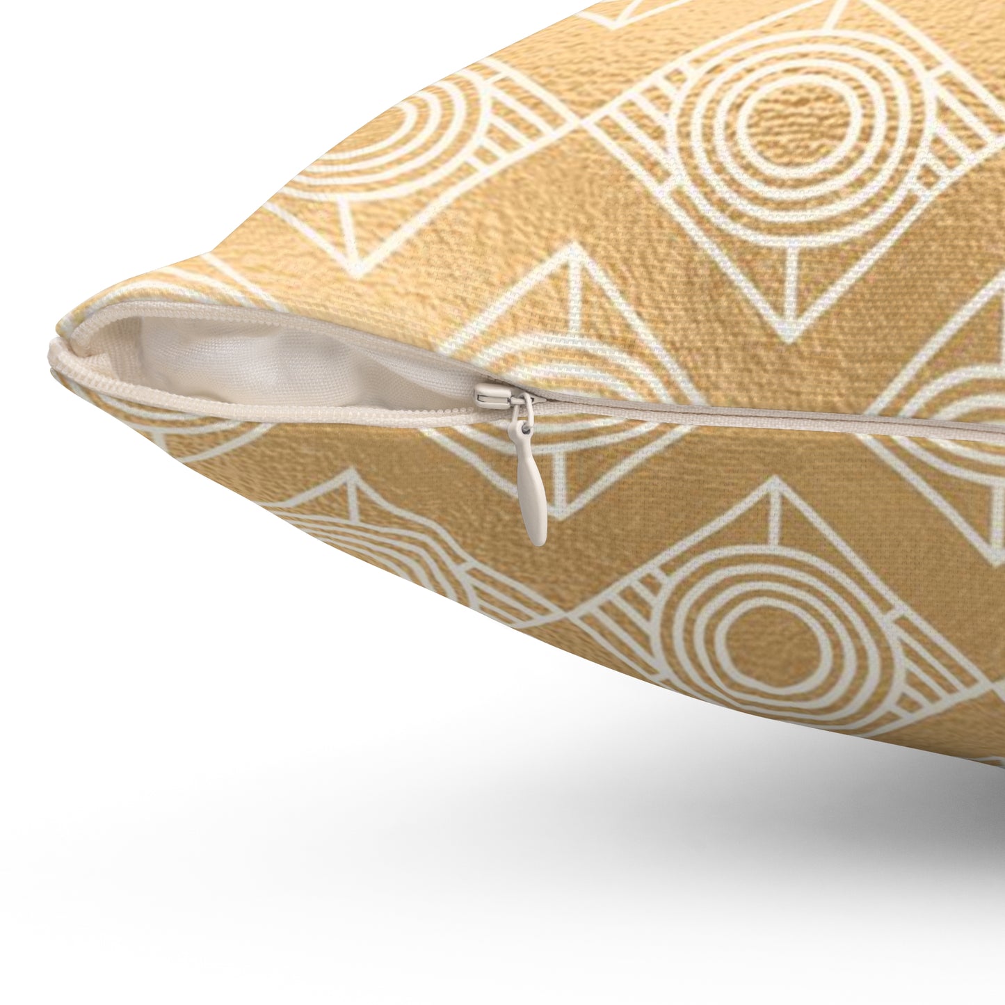 Gold Geometric Design Decorative Pillow Cover