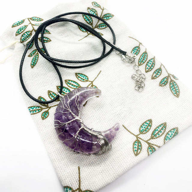 Amethyst Tree of Life Wrap Necklace
