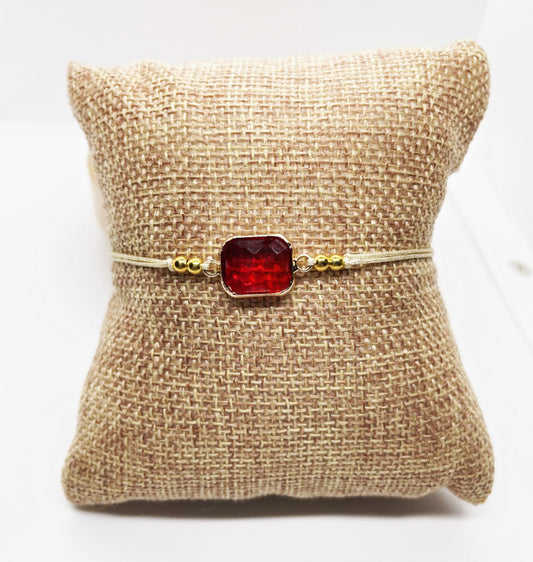 Etched Glass Red Bracelet