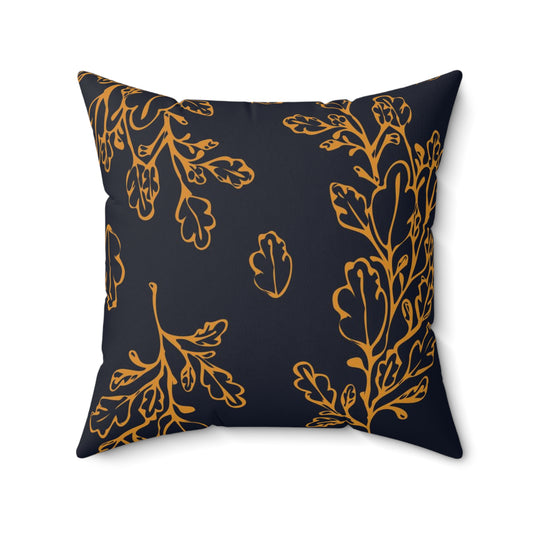 Organic Navy and Gold Decorative Pillow Cover