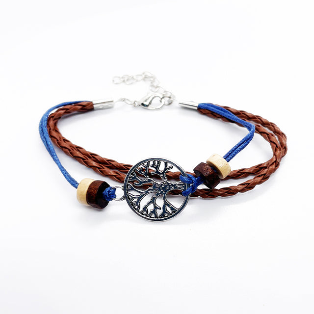 Multilayered Boho Wrapped Tree of Life Bracelet