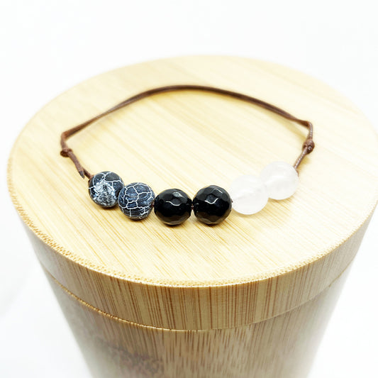 Positive Mindset Quartz and Leaf Jasper Bracelet