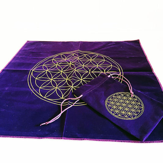 Purple and Gold Flower of Life Crystal Grid