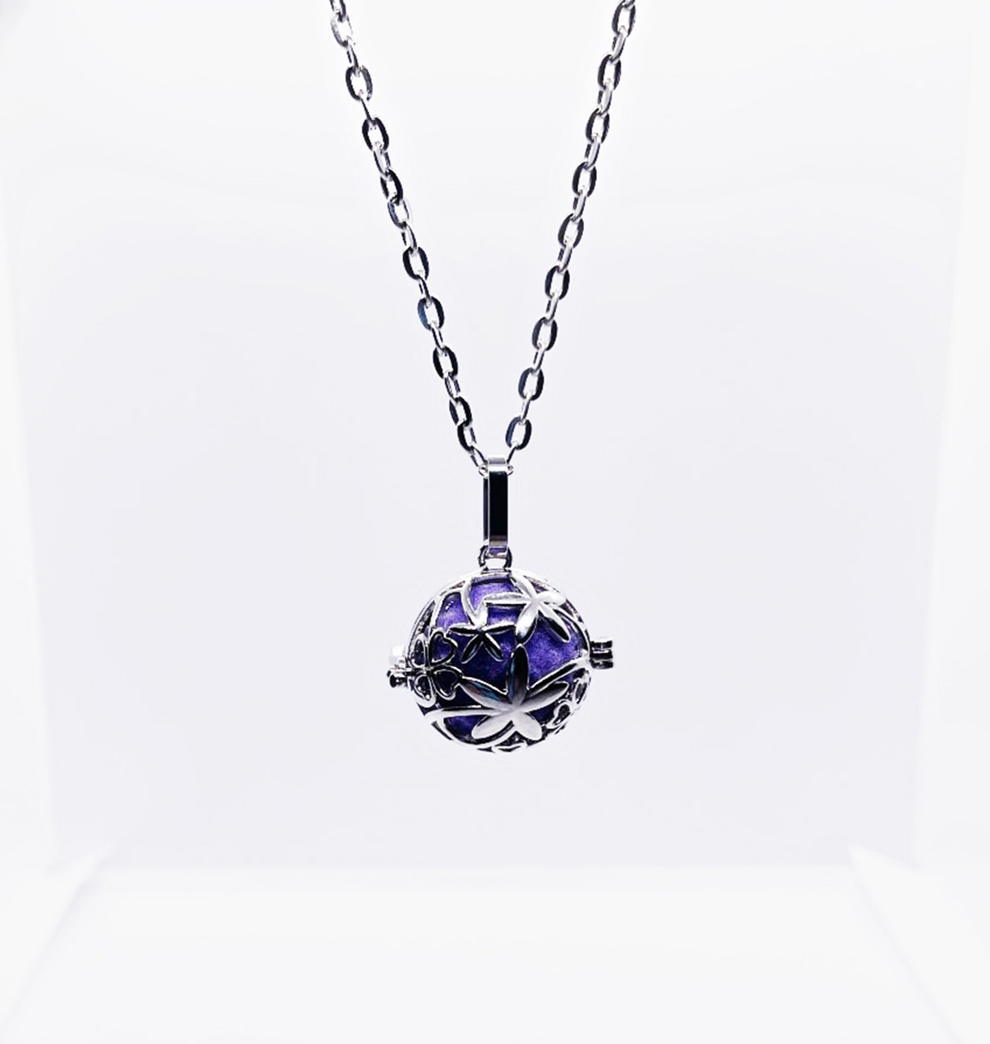 Round Flower Aromatherapy Pendant Necklace