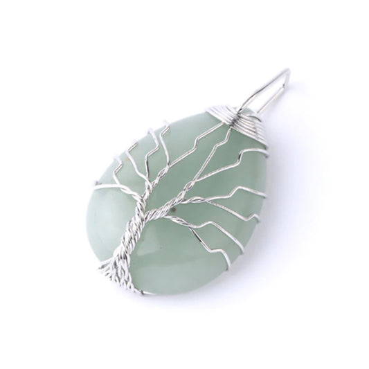 Tree of Life Green Aventurine Wrap Necklace