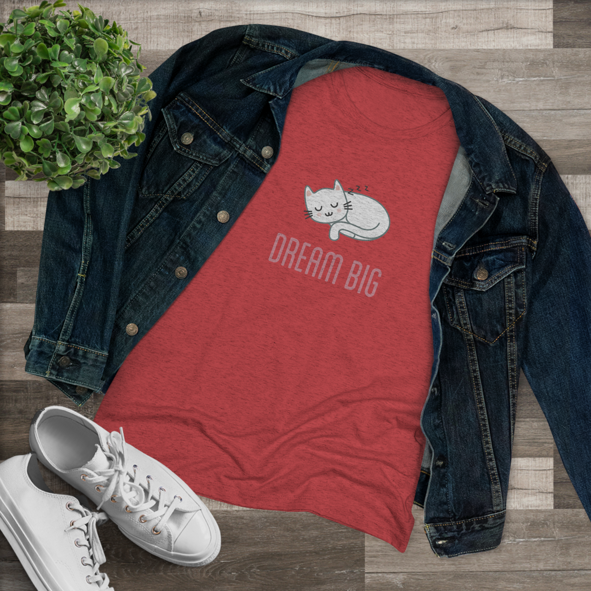 Women's "Dream Big" Cat T-Shirt