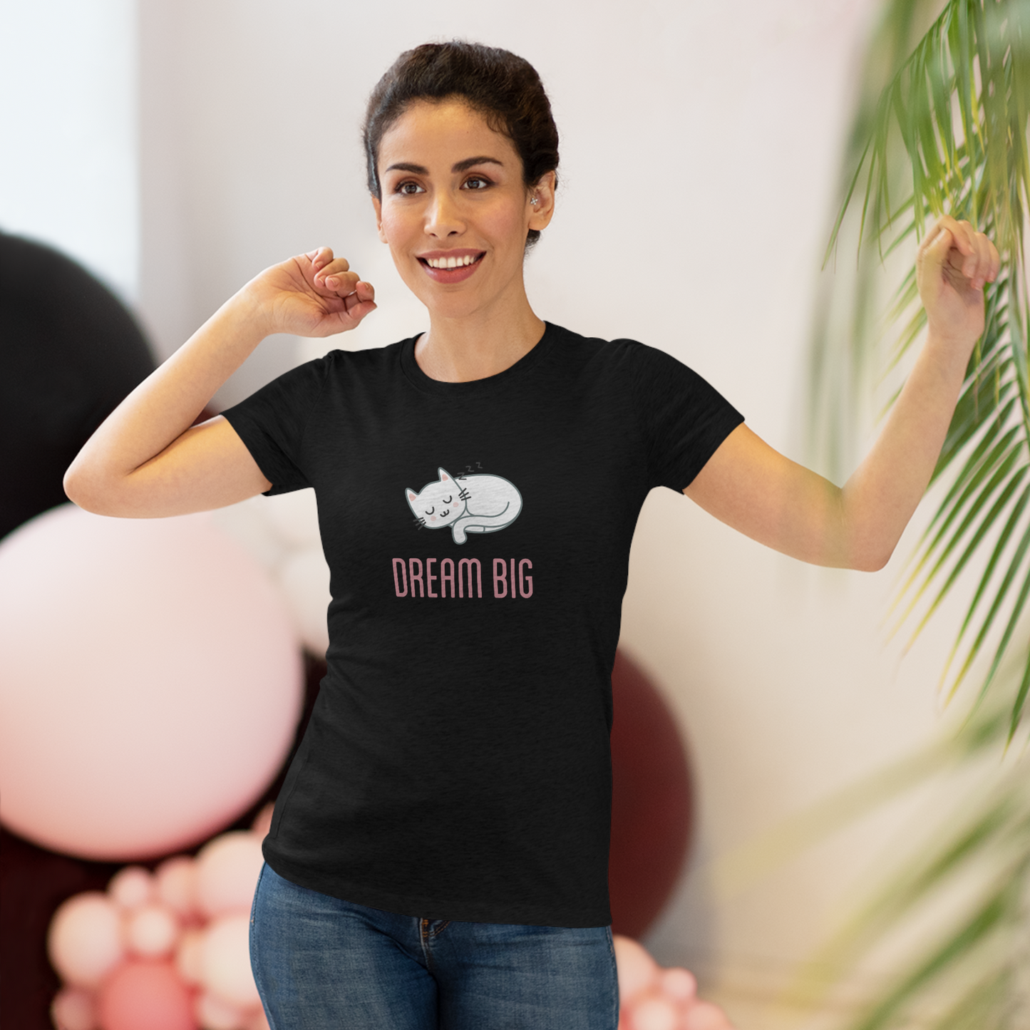 Women's "Dream Big" Cat T-Shirt