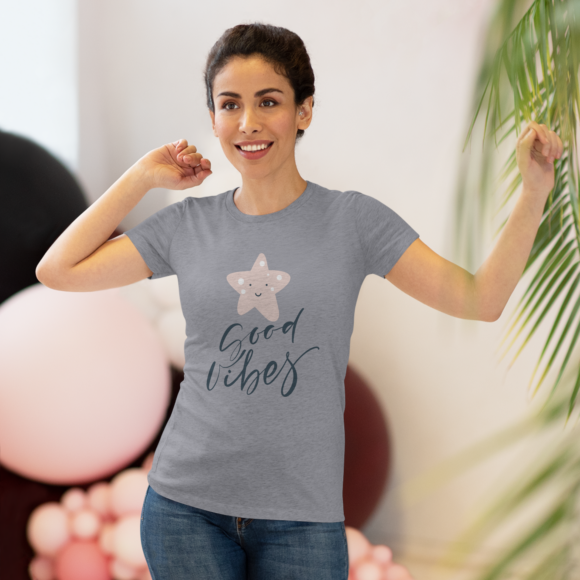 Women's "Good Vibes" Positive Star T-Shirt