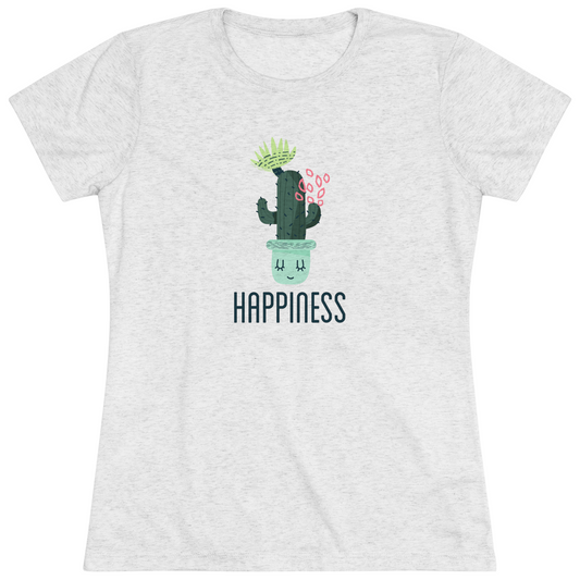 Women's "Happiness" Positive Cactus T-Shirt