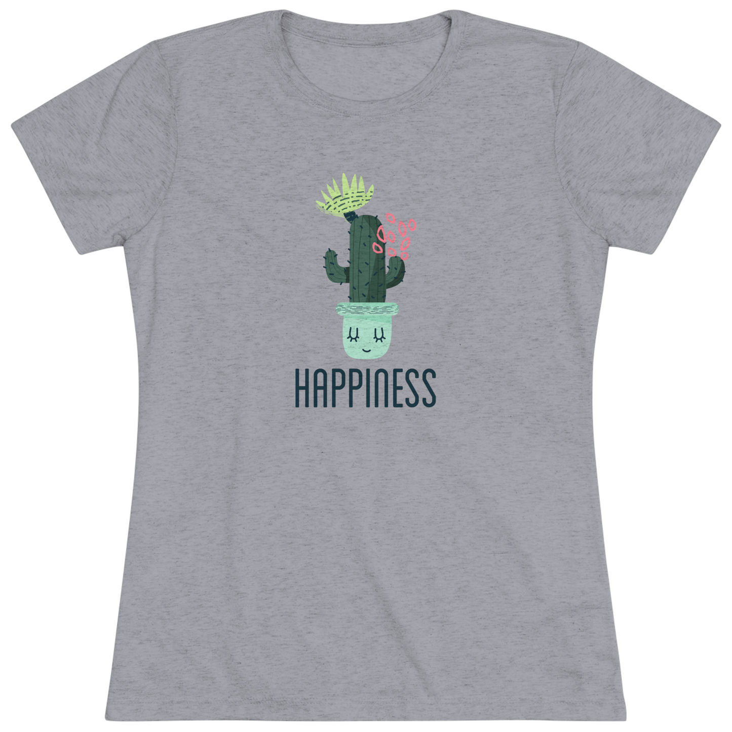 Women's "Happiness" Positive Cactus T-Shirt