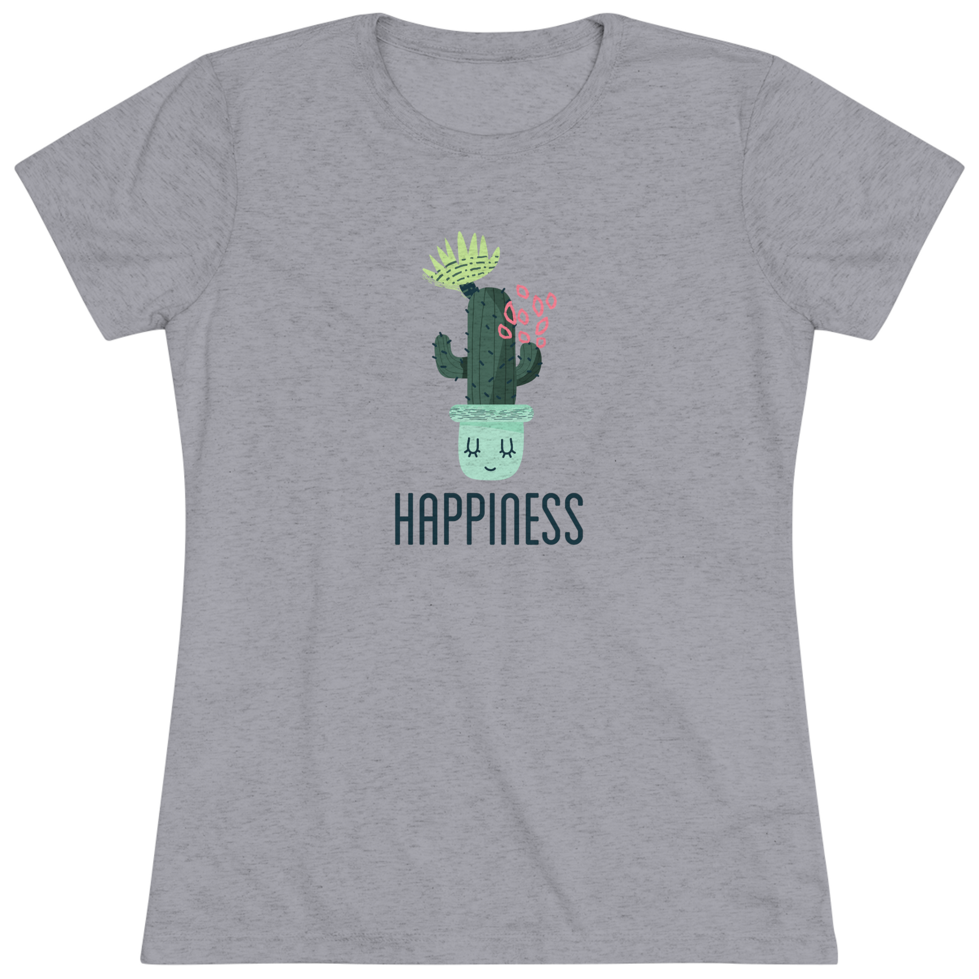 Women's "Happiness" Positive Cactus T-Shirt