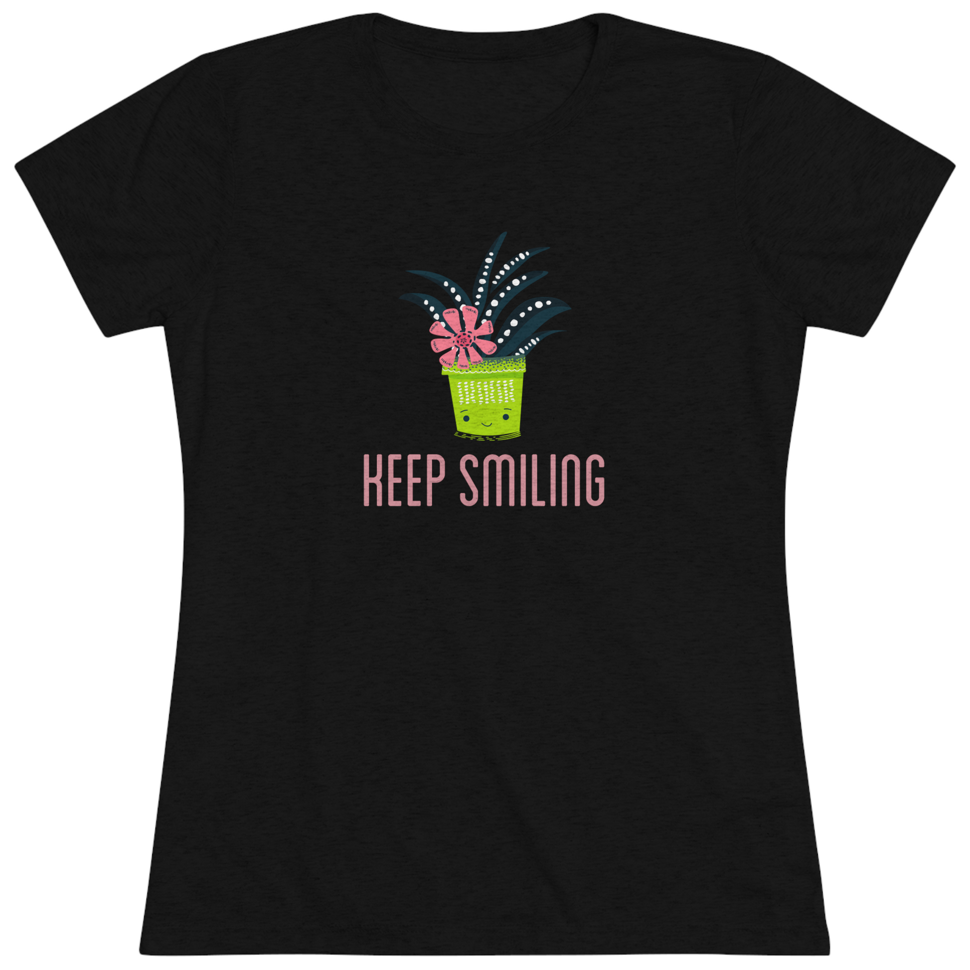 Women's "Keep Smiling" House Plant T-Shirt