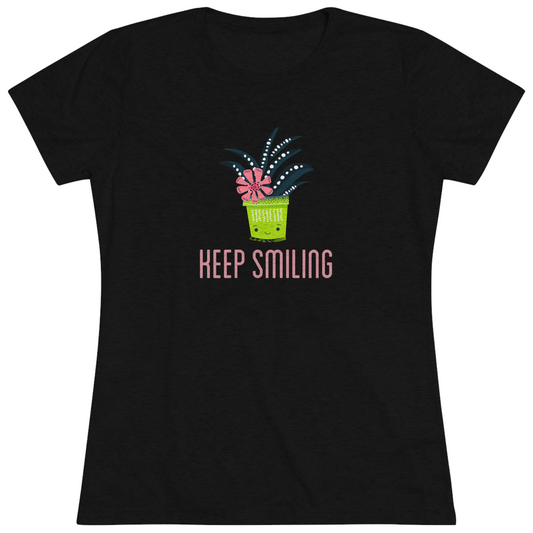 Women's "Keep Smiling" House Plant T-Shirt
