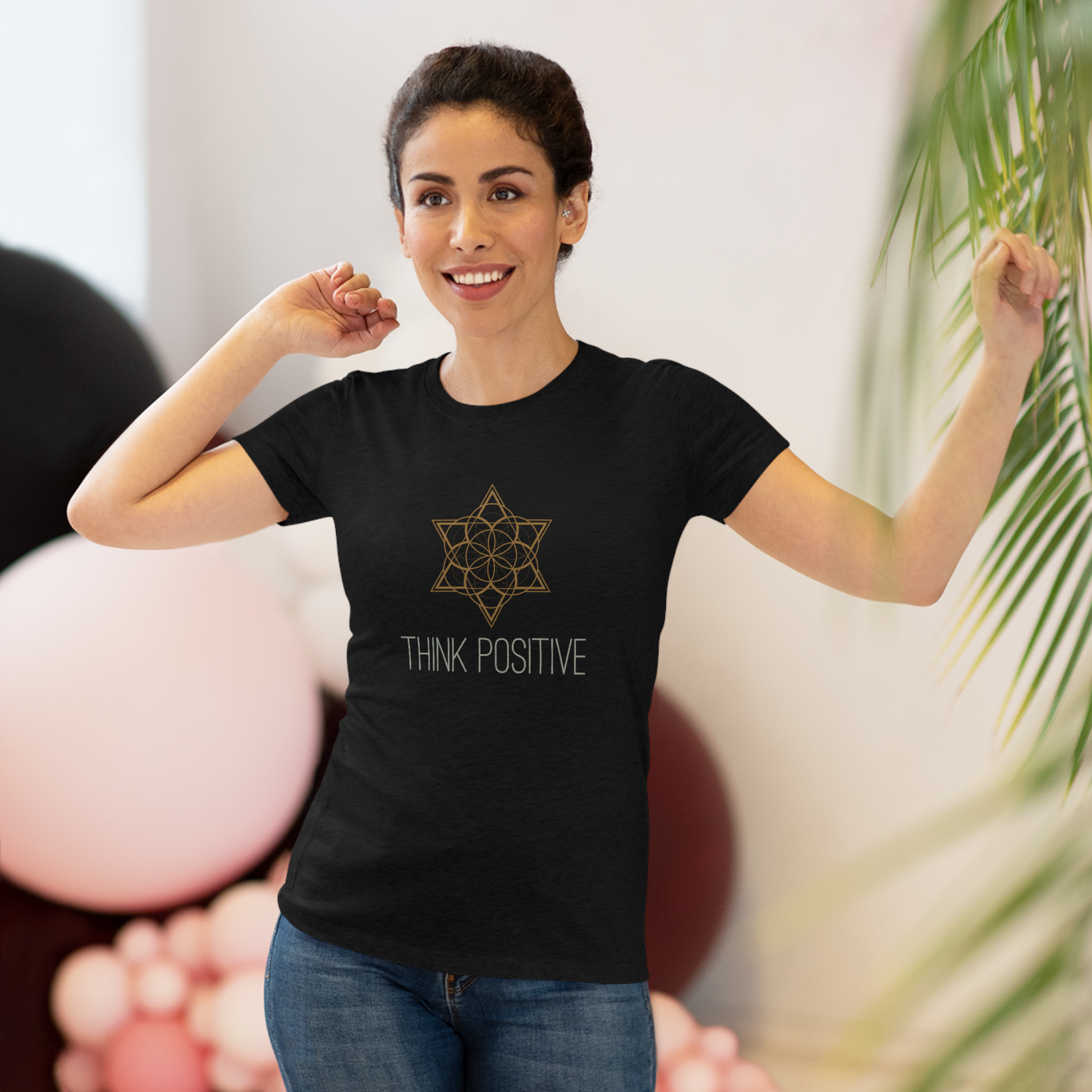 Women's "Think Positive" Sacred Geometry T-Shirt