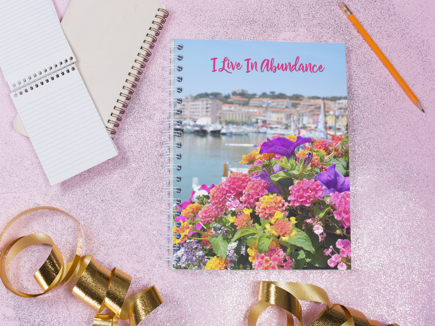 I Live In Abundance Intention Spiral Journal