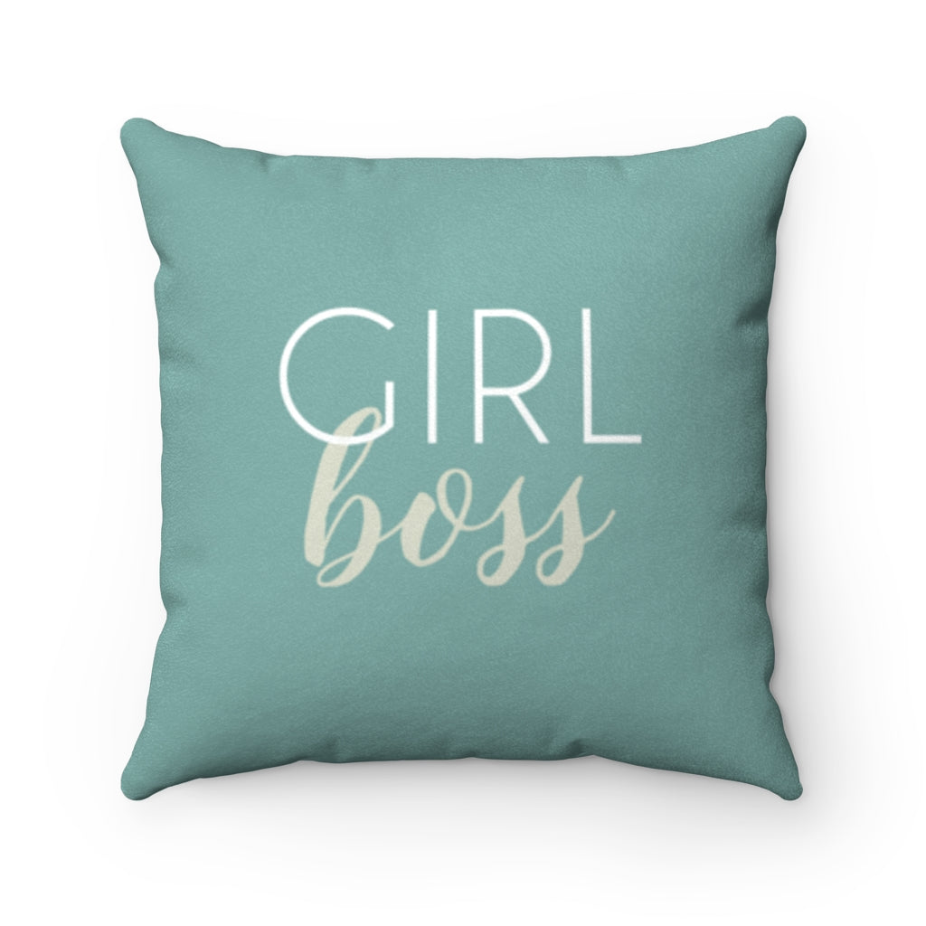 Girl Boss Aqua BOHO Decorative Pillow Cover