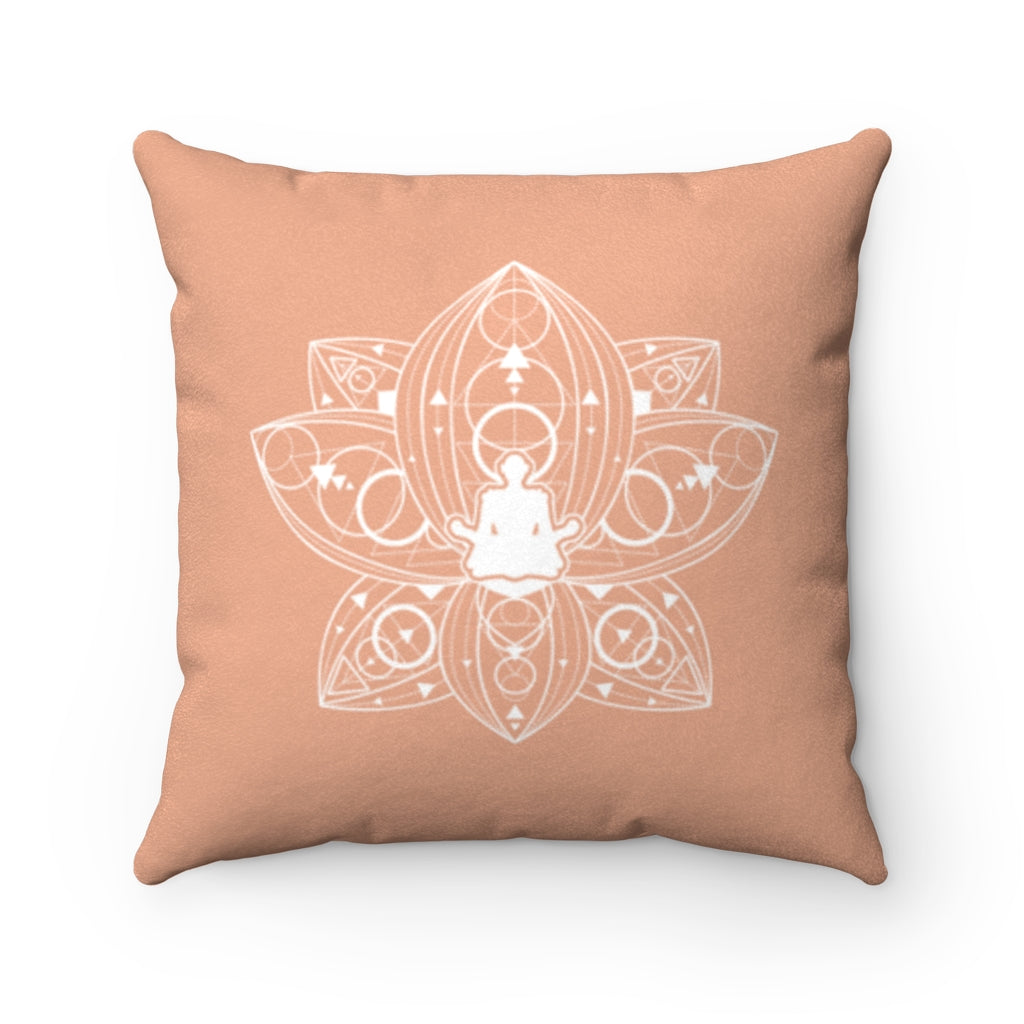 Lotus Mandala Peachy Pink Decorative Pillow Cover