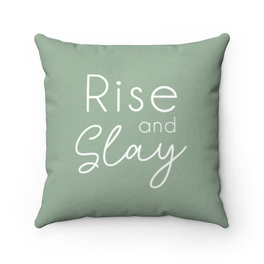 Rise and Slay Soft Green Decorative Pillow Cover