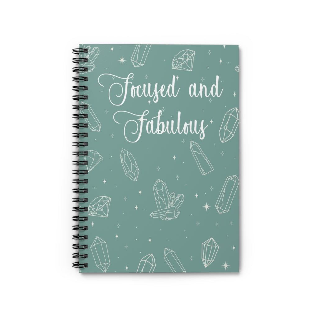 Focused and Fabulous Green Spiral Notebook Journal