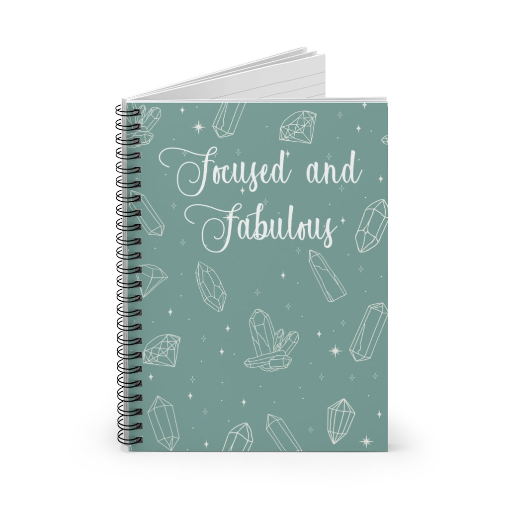 Focused and Fabulous Green Spiral Notebook Journal