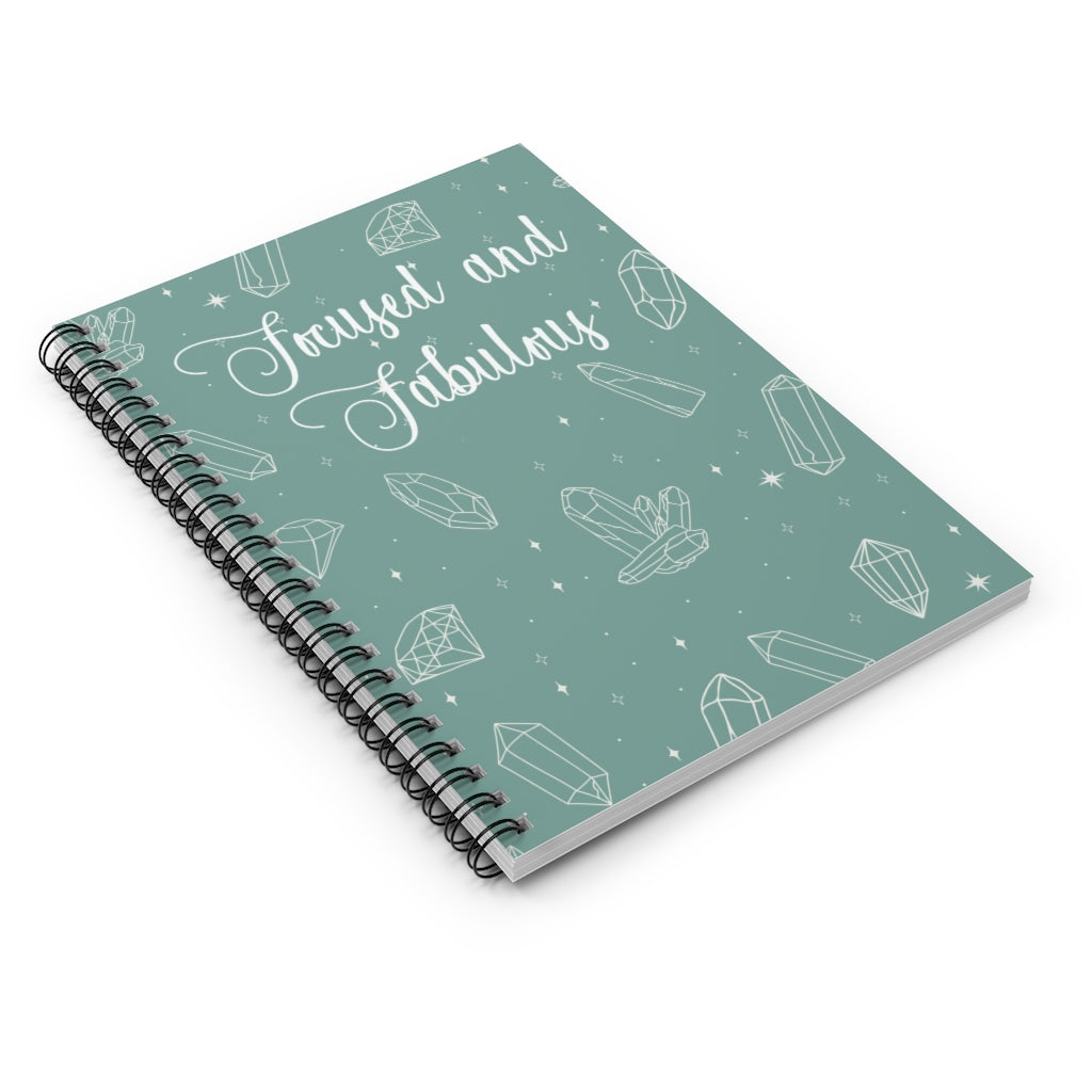 Focused and Fabulous Green Spiral Notebook Journal