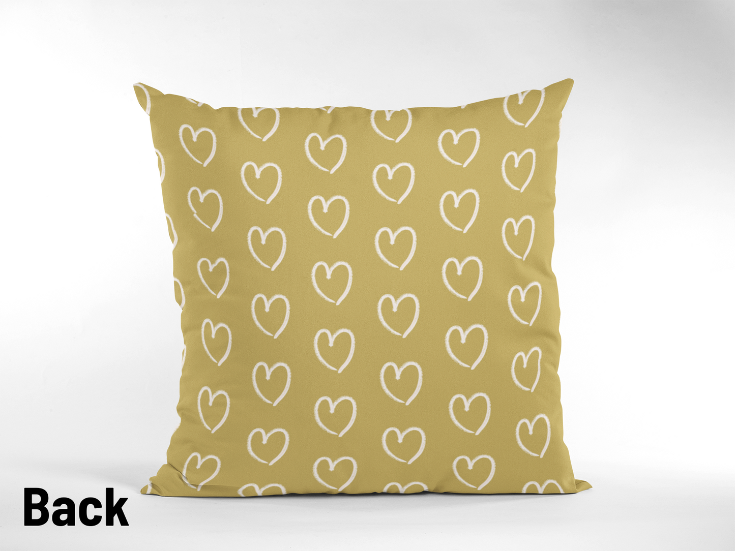 Gold and Hearts Decorative Pillow Cover