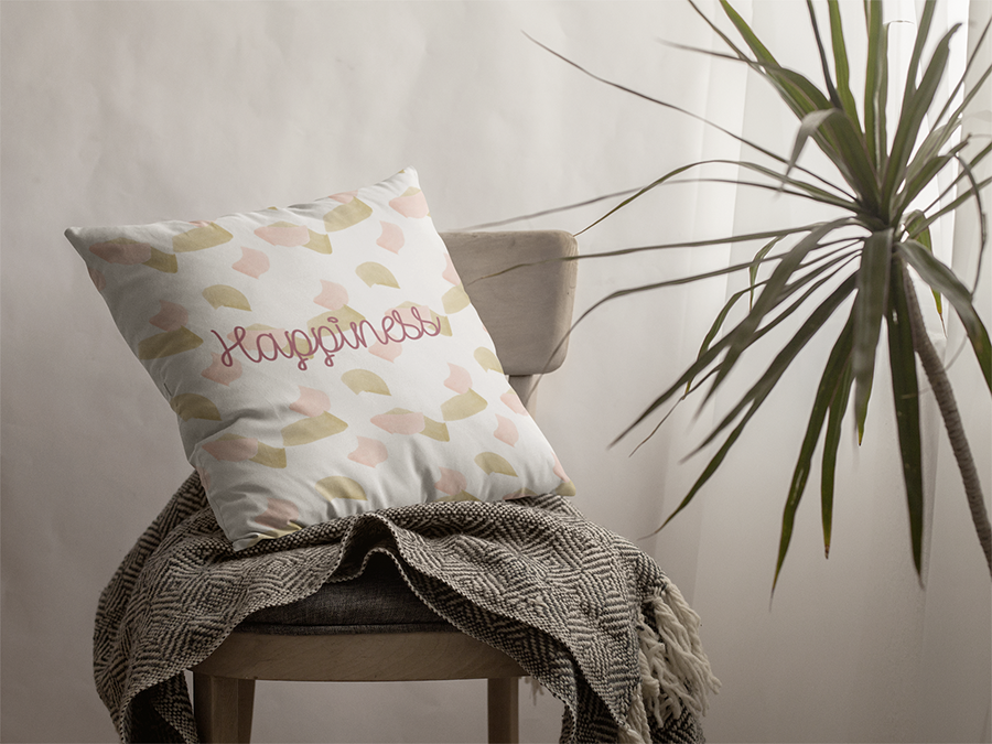 Happiness Rose Gold Pillow Cover