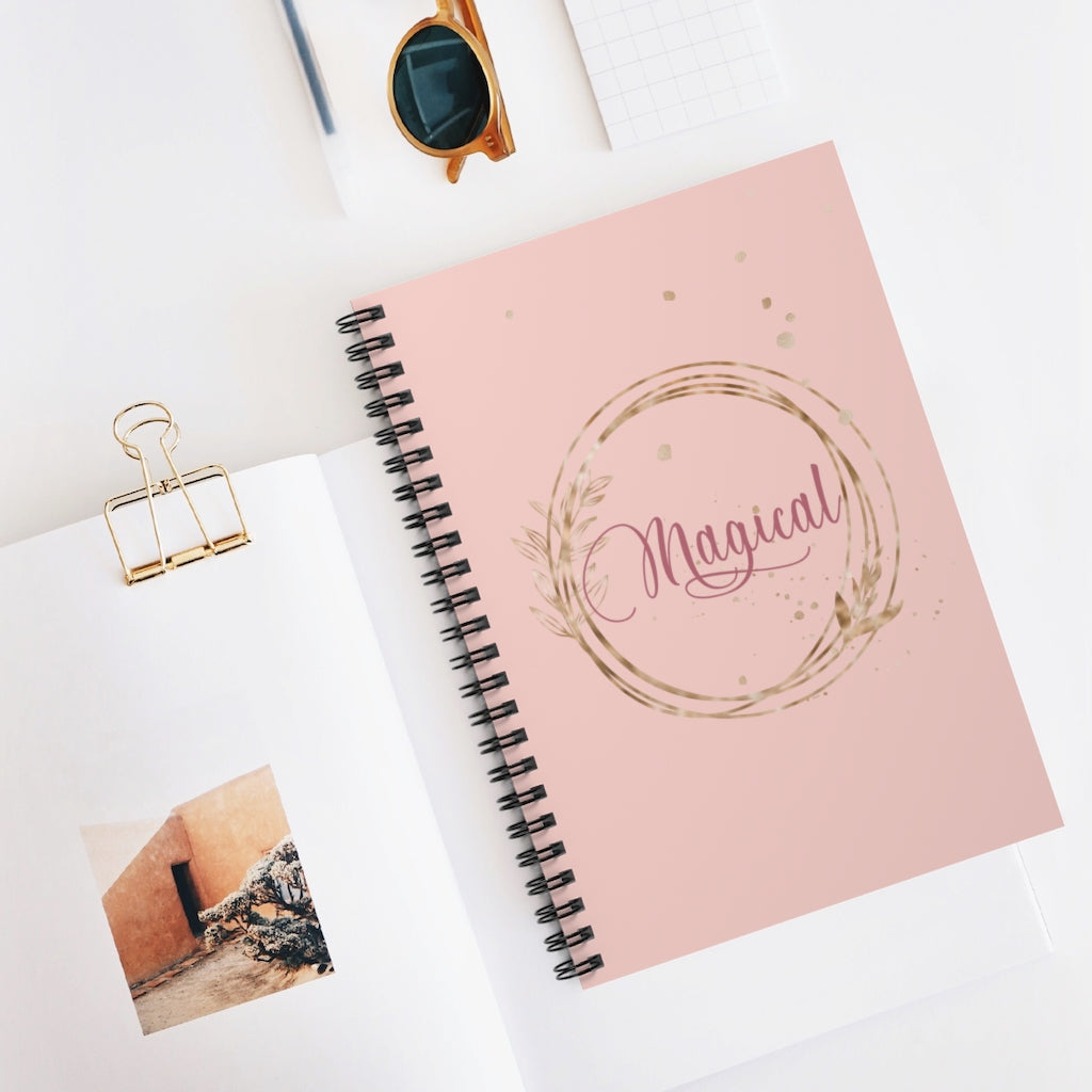 Magical Soft Pink Spiral Notebook Journal