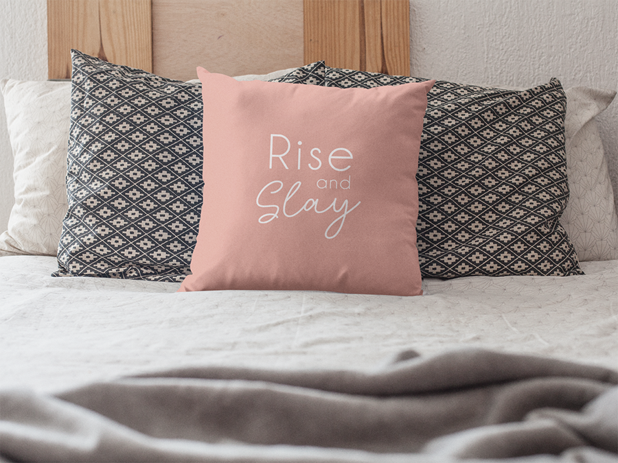 Rise and Slay Rose Decorative Pillow Cover